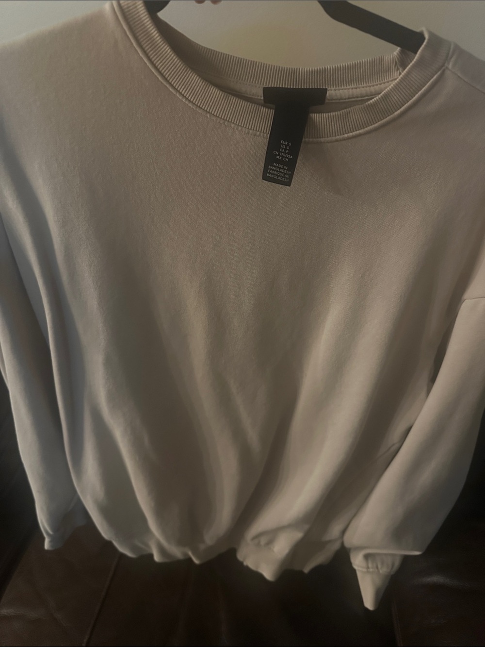 H&M Men's Crewneck Sweater in Light Cream